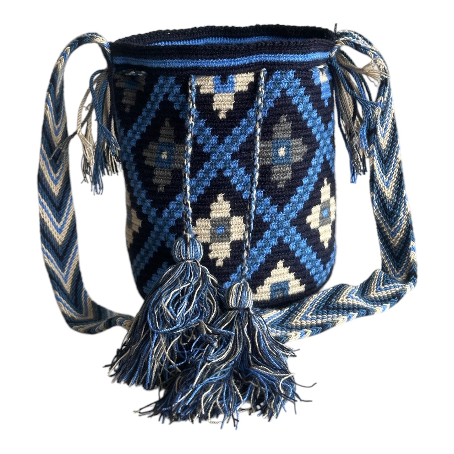 Mochila Mediana Azul Tropical
