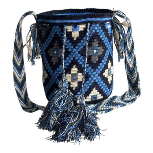 Mochila Mediana Azul Tropical