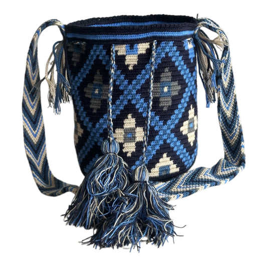 Mochila Mediana Azul Tropical